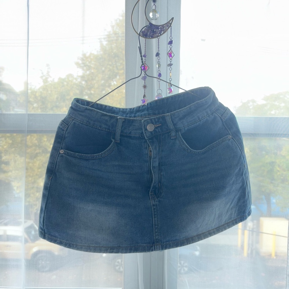 SHEIN Dark Blue Denim Skirt with shorts under (Skort)